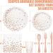 350 PCS White Rose Gold Party Supplies - Disposable Dinnerware Set for Birthday, Baby Shower, Wedding Party - Paper Plates, Napkins, Cups, Cutlery - Buy Online on GoSupps.com