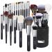 Bueart Design Collector's Edition 21Pcs Pro makeup Artist Makeup Brushes Set with Real Goat Hair Horse Hair Professional labeled makeup brush set with Pu Leather Travel Brush Holder case