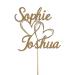 Personalised Wedding Cake Topper by KreateSquare - Glitter Customised With Any Name Cake Decoration For Wedding Valentine (Gold)
