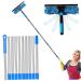 Window Cleaning Kit Window Squeegee Cleaner Tool with 10-Section Extension Pole 2-in-1 Rotatable Window Squeegee Telescopic Pole for Home Car Glass Window Cleaning Kit Squeegee Window Squee