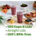 Comfy Package 24 oz. Crystal Clear Plastic Cups with Flat Lids - 100 Sets - Buy Online on GoSupps.com