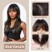 Allbell Long Black Wig with Bangs for Black Women - Natural Smooth Black & Blonde Synthetic Hair 2082-1 - Buy Online on GoSupps.com