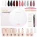 Lemecima Gel Nail Polish Starter Kit 6 Colours Soak Off Gel Nail Polish Set with 198W Shell Shape Nail Lamp Glossy & Matte Top and Base Coat Manicure Tools for Beginner