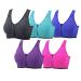 YEYELE Women 1or 3 or 5 Pack Medium Support and Removable Pad Tank Top Racerback Sports Bra XX-Large 5 Pack(purple+red+green+gray+blue)