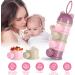 Vicloon Baby Milk Powder Dispenser - Portable 4-Layer Twist-Lock Storage Container - Stackable Pots for Kids - 270ml per Layer - Pink/Purple - Buy Online on GoSupps.com