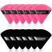 12 Pieces Velour Pure Cotton Powder Puff Face Makeup Triangle Powder Puffs for Loose Powder Wet Dry Cosmetic Foundation Beauty Sponge Makeup Tools -Black Rose Red Black and Rose Red