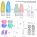 KIKOMO 17 PCS Silicone Travel Bottles Set - TSA Approved Leak Proof Squeezable Toiletry Containers - Green/Blue/Red/White - Buy Online on GoSupps.com