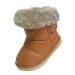 MINBEI Baby Girls Soft Leather Booties Winter Snow Boots Waterproof for Toddler Girls Pink White Rose Gold Brown 5.5 UK Child Brown