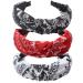 Lvyeer 3 Pack Bandana Headbands Knotted Headband for Women Headbands with Twist knot fabric headbands for women Girls knot headbands 3 pack-N