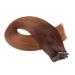 Tape in - on hair extensions - # 2/8 ombre - 60cm - 60 tresses each 4cm wide / 2.5g - 100% remy real hair hair extension / extent with adhesive tape Tress by Novon Hair Exentions 60 Tressen - 60cm / 2.5g each each