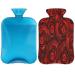 Red roses hot water bottle with a fluffy cover 2 l capacity hot water bottle with roses for cozy nights relieves pain back neck and shoulders
