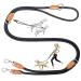 Dog leash 2m adjustable guide leash 11mm thick nylon braided dog leash leash with carabiner multifunctional double linen jogging motion training lines for small/medium/large dogs (black)