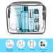 2pcs Clear Travel Toiletry Bag Set - TSA Approved Quart Size, Transparent Airport Carry-on Liquid Bags for Easy Security Check (Black) - Buy Online on GoSupps.com