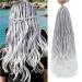DT CHERYL Loose Wave Dreadlocks 24 Inch 10 Strands Double Ended Dreadlock Extensions With French Curly Ends 0.6CM Thin Synthetic Curly DE Dreadlock Extensions for Women (G60# 24 Inch 10 Strands) 24 Inch 10 Strands G60#