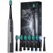 Electric Toothbrush Sonic Toothbrushes with 8 Brush Heads 40000 VPM 5 Modes Sonic Toothbrushes Fast Charge 4 Hours Last 30 Days (Silver Grey)