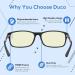 DUCO Blue Light Filter Glasses for Men | Lightweight Computer & Gaming Glasses with UV Protection | Non-Prescription - Buy Online on GoSupps.com
