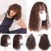 Fluffy messy tip for women curly wavy natural synthetic wig with a corrugated pony 35 cm black 35cm black