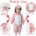 Doladola Baby Boys Girls Cartoon Animal Hooded Onesie | 6-12 Months | Dusty Pink Dinosaur Romper - Buy Online on GoSupps.com