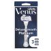 Gillette Venus Deluxe Smooth Platinum Razors for Women 1 Venus Razor 3 Razor Blade Refills Metal Handle with Anti-Slip Grip