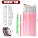 15-Piece Nail Art Brush Set - Gel Nail Brushes Dotted Pens Rhinestones & Nail Strips for Stunning Designs | International Shipping Available - Buy Online on GoSupps.com