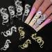 RUNRAYAY 40Pcs Gold & Silver Dragon Nail Art Studs for 3D Nail Charms Dragon Nail Decoration for Women Girl DIY Nail Art Decor - Buy Online on GoSupps.com