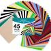 CAREGY HTV Vinyl Bundle Heat Transfer Vinyl 12x10 - 45 Pack Includes 30 Pack Assorted Colors Sheets and 2 Sheets Teflon Iron On Vinyl for DIY T-Shirts Fabrics 45Colors