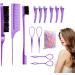 Whnbuij Styling comb buildup brush detangling combs and portable teasing barbell division braiding tools for styling travel daily use lilac - Buy Online on GoSupps.com