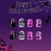 24Pcs Halloween Press On Nails - Short Square Fake Nails with Bat Mummy & Ghost Designs | Glossy Purple Full Cover Artificial Nails for Women - Buy Online on GoSupps.com