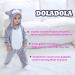 Doladola Unisex Baby Onesie | Cat Cartoon Hooded Romper 12-18 Months - Gray - Buy Online on GoSupps.com