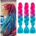Fanfyfyu ombre braiding hair 3 pack kanecalon hair braids extension jumbo braid hair extensions 24 inches braids box braid hair synthetic hair for braiding (peach-marineblau) 24 inch (pack of 3) db-b41