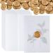 Pre-Folded Vellum Jackets Set Translucent Vellum Paper for 5 x 7'' Invitations Wedding Invitation Wraps Adhesive Wax Seal Stickers Envelope Seals for Birthday Wedding Baby Shower (100 pcs)