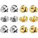 DELECOE 14K Gold Plated Earring Backs Replacements, 925 Sterling Silver Hypoallergenic Secure Gold Earring Backs Locking for Studs Earrings multicolored