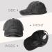 Womens Distressed Ponytail Baseball Cap | Cotton Dad Hat with Ponytail Hole | One Size | Black - Buy Online on GoSupps.com
