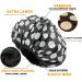 Terry Cloth Lined Shower Cap for Women - Black & White Dots Design | Reusable Waterproof Bath Cap with Microfiber Dry Hair Function - Buy Online on GoSupps.com
