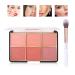 MEICOLY 6-Color Face Blush Palette - Shimmer Matte Mineral Blusher Set for Contour & Highlight with Brush - Bright Cheek Makeup - Buy Online on GoSupps.com