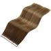 LAAVOO Real Hair Tape Extensions - Brown Balayage 40cm Skin Weft | 20PCs Ombre Tape Extensions #6/8/14 - Buy Online on GoSupps.com