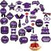 Graduation Cake Toppers - Graduation Cap Diploma Cupcake Picks Grad Cap Cupcake Picks for Senior High School College Grad Party Supplies Graduation Theme Party Decorations Gomice Purple - Buy Online on GoSupps.com