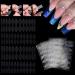 LOVCARRIE 96 PCS Duet System Dual Forms Nail Sticker French Silicone Mold for Nails Inner Pad Line Guide Tape Poly False Nail Tips Back Self-Adhesive Reusable Builder Nail Art Extension Accessories Tools