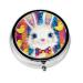 Easter Color Bunny Portable Metal Pill Box Round Mini 3-Compartment Plastic Insert hinged Fastening Design Suitable for Small Pills Must-Have for Travel