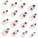 French Tip Press on Nails - Mid Press On Nails with Nail Tips Sparkling Colorful Black star almond shaped Design Glossy pink press on nails Acrylic False Nails Cute Artificial Nails - Buy Online on GoSupps.com
