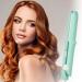 Travel Curling Iron 1 Inch Mini | 2-in-1 Ceramic Wand & Flat Iron | Fast Heat-Up | Travel Size Curler for All Hair Types - Mint Green - Buy Online on GoSupps.com
