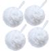 VANZAVANZU Bath Loofah Large 80g Shower Sponge Body Scrubber Mesh Pouf for Men and Women  Set of 4 (White) 4-White