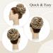 Silk-Co Hair Part with Rubber Band - Wavy Soft Dutt Extensions | 55g Honey Brown & Bleach Blonde Messy Bun Updos - Buy Online on GoSupps.com