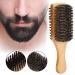 Premium Double-Sided Wood Beard Brush - Soft Horse Mane Hair Men's Daily Grooming & Care - Buy Online on GoSupps.com