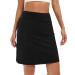 LouKeith 20 Knee Length Skorts Skirts for Women Tennis Skirts Athletic Golf Skorts Casual Workout Skirt with Shorts Pockets Large Black