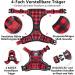 POPOT No Pull Dog Harness - Reflective Pet Vest for XS Dogs | Perfect for Training Walking & Running - Checkered Red - Buy Online on GoSupps.com
