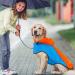 Buy Waterproof Dog Raincoat - Adjustable Reflective Coat for Large Medium & Small Pets - DQGHQME Blue & Orange - Buy Online on GoSupps.com