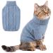 Pet cat dog sweater dog sweater small dogs turtleneck pet sweater winter dog cat sweater clothing pet mantle puppy sweater hazeblue xs xs hazeblau