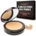 Manna Kadar Beauty Compact Dual Pressed Powder C3 Linen Shade for Medium Skin Tone Medium to Full Coverage Oil Absorbing Foundation and Setting Face Powder Long-Lasting Flawless Matte Finish