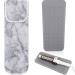 2 Pieces Flat Iron Case Holder Heat Resistant Curling Iron Neoprene Straightener Holder and Silicone Travel Mat for Hair Tools Curling Iron Organizer Bag or Daily Use(Marble Style)